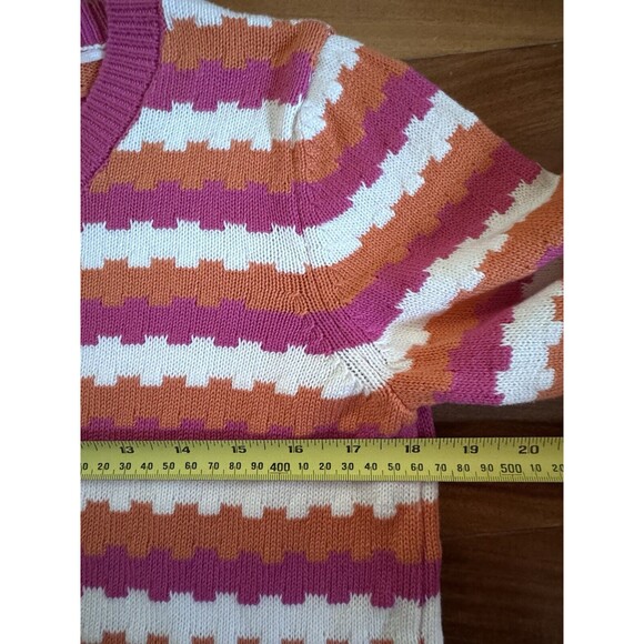 Womens Colorblock Rainbow Striped Knit Pullover Sweater Size 34 Cozy Soft Boho - Picture 8 of 9